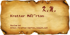 Kretter Márton névjegykártya